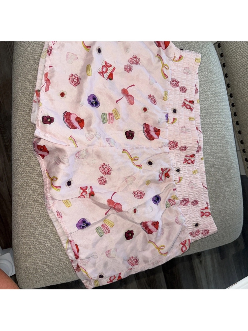Morgan Lane Women's Pink Silk Katelyn Fiona Pajama Lounge Shorts M Desert